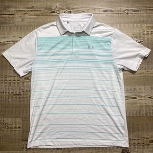 Under Armour White Golf Polo Shirt Men's Size L The Playoff Polo